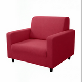 Anyseat 1-Seater Sofa Cover – Plain Red Style Slipcover for Living Room Chair Protection