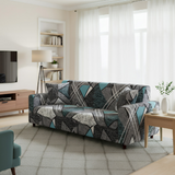 Anyseat 3-Seater Sofa Cover – Dark Grey Geometric Style Slipcover for Living Room Chair Protection