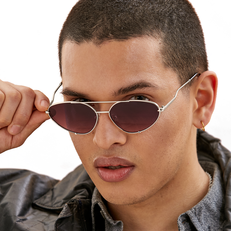 Lucky Star | Ruby Red Cat-Eye Aviator Women's Sunglasses | Model 2 | TopFoxx