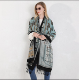 Anyyou 100% Pure Merino Wool Gray Poncho for Women Winter Large Scarf Pashmina Shawl Bandana Neck Wrap