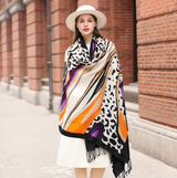 Anyyou 100% Merino Wool Animal Pattern Silk Satin Large Winter Scarf Pashmina Shawl Bandana Perfect For Women Ladies Fashion Style