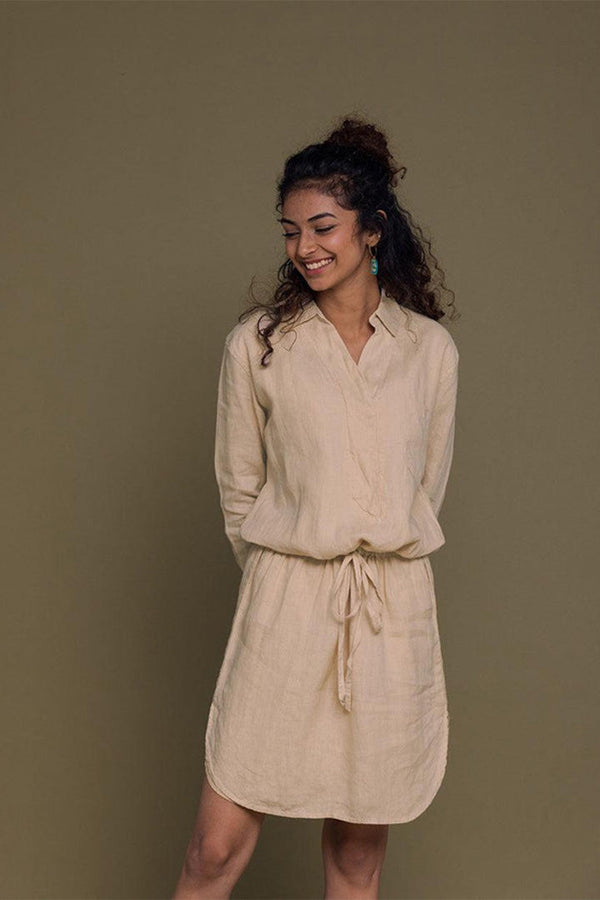 Meet me by the Cliff Dress in Sand Beige