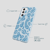 Powder Blue Melting Faces Samsung Galaxy S22 Case