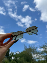 Berlin Metal Frame Rectangle Sunglasses