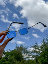 Berlin Metal Frame Rectangle Sunglasses