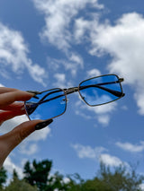 Berlin Metal Frame Rectangle Sunglasses