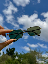 Berlin Metal Frame Rectangle Sunglasses