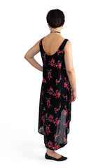Sheer Floral Overdress - Red