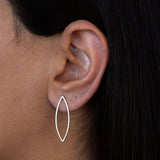 Silver Eye-Shaped Earrings – Elegant Sterling Silver Jewelry for Women