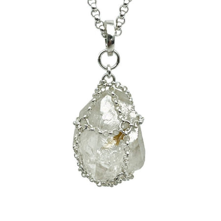 Sterling Silver Caged Quartz Pendant