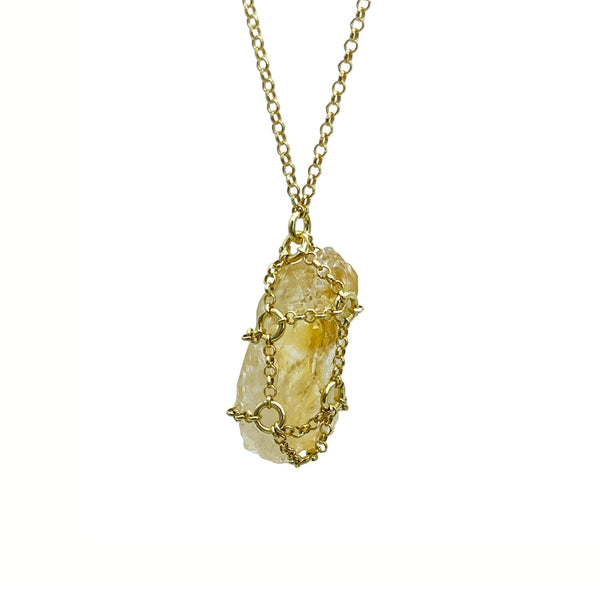 Caged Citrine Necklace