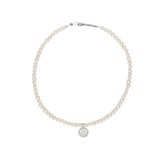 White Pearl Coin Necklace