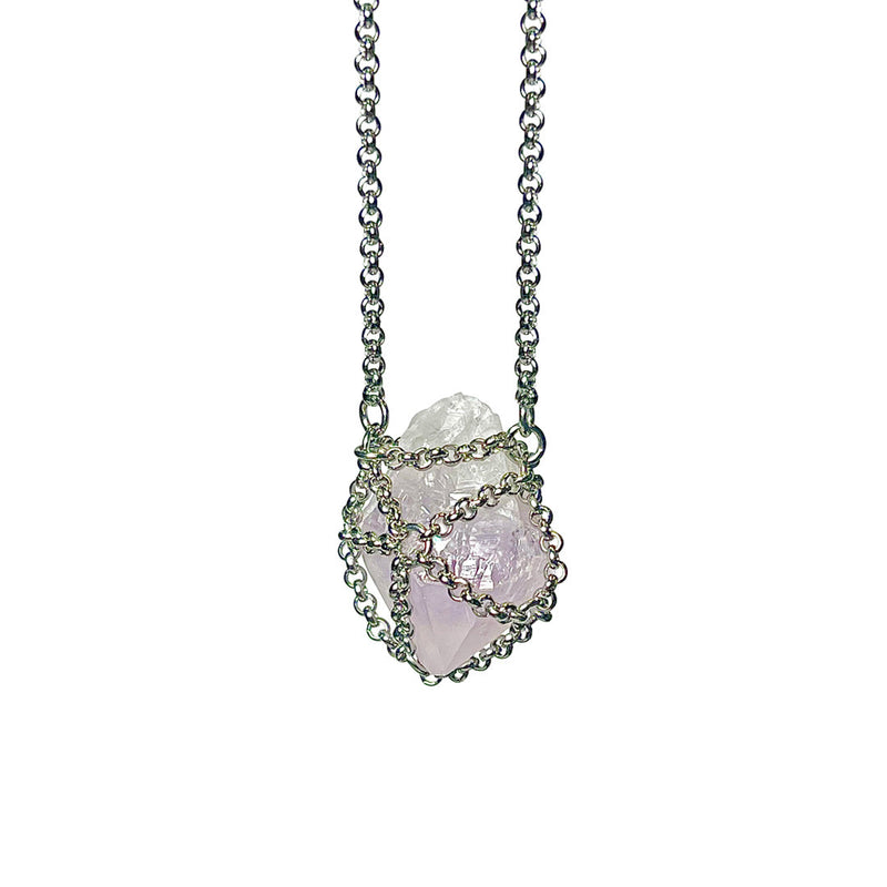 Caged Amethyst Gemstone Necklace