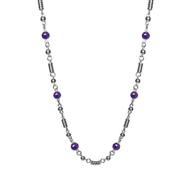 Linked Amethyst Gemstone Necklace