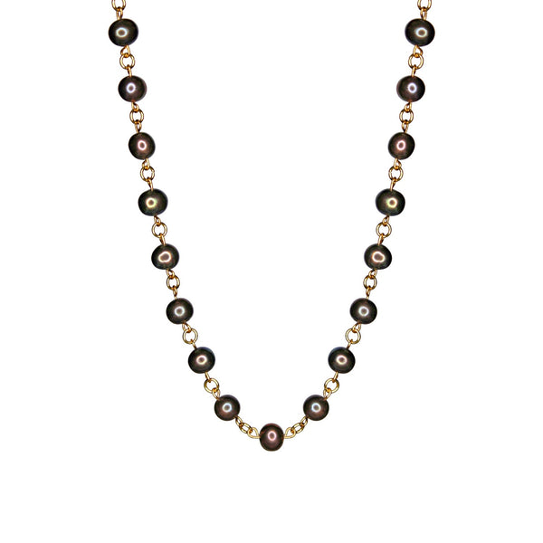 Linked Black Pearl Necklace