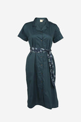 Midi Shirt Dress in Poplin Blue