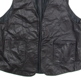 Mens Waistcoat Black Faux Leather S