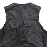 Mens Waistcoat Black Faux Leather S