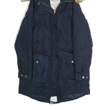 DIESEL Womens Parka Coat Blue Hooded S