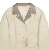 Womens Jacket Cream Faux Leather L