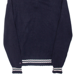 TOMMY HILFIGER Mens Jumper Blue 1/4 Zip Tight Knit S