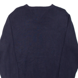 TOMMY HILFIGER Mens Jumper Blue V-Neck Tight Knit M