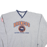 LEE Denver Broncos Mens Sweatshirt Grey V-Neck USA 2XL