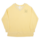 CHAMPION REVERSE WEAVE Mens Sweatshirt Yellow V-Neck L