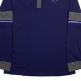 HARVEY MILLER Mens T-Shirt Purple Long Sleeve Button Neck L