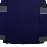 HARVEY MILLER Mens T-Shirt Purple Long Sleeve Button Neck L