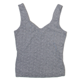 RASPBERRY Womens Vest Grey Sleeveless V-Neck S