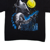 HOT ROCK Wolf Mens T-Shirt Black M