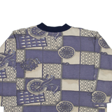 Nautical Womens Sweatshirt Blue High Neck 90s XL