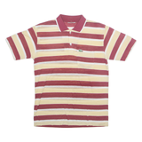 LACOSTE Mens Polo Shirt Red Striped S