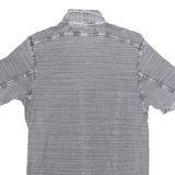 GUESS Mens Polo Shirt Grey Striped XS