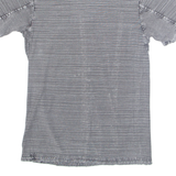 GUESS Mens Polo Shirt Grey Striped XS