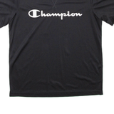 CHAMPION Mens T-Shirt Black Crew Neck M