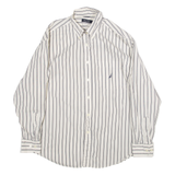 NAUTICA Mens Shirt White Striped Long Sleeve L
