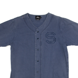 SAMSSY Mens Denim Shirt Blue L