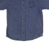 SAMSSY Mens Denim Shirt Blue L