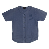 SAMSSY Mens Denim Shirt Blue L