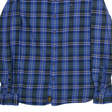 TOMMY HILFIGER Mens Shirt Blue Check Long Sleeve L