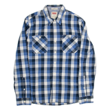 LEVI'S Slim Fit Mens Shirt Blue Gingham Long Sleeve M