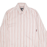 TOMMY HILFIGER Regular Fit Mens Shirt Pink Striped Long Sleeve L