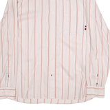 TOMMY HILFIGER Regular Fit Mens Shirt Pink Striped Long Sleeve L