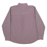 CHAPS Mens Shirt Maroon Gingham Long Sleeve XL