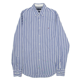 TOMMY HILFIGER Slim Fit Mens Shirt Blue Striped Long Sleeve S