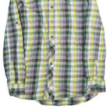 BILLABONG Womens Shirt Green Gingham Long Sleeve XS
