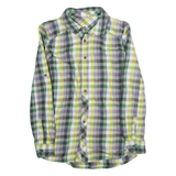 BILLABONG Womens Shirt Green Gingham Long Sleeve XS