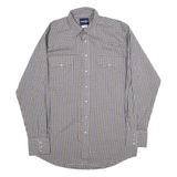 WRANGLER Mens Shirt Grey Gingham Long Sleeve L